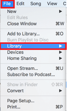 Go to the File menu and click on Library.