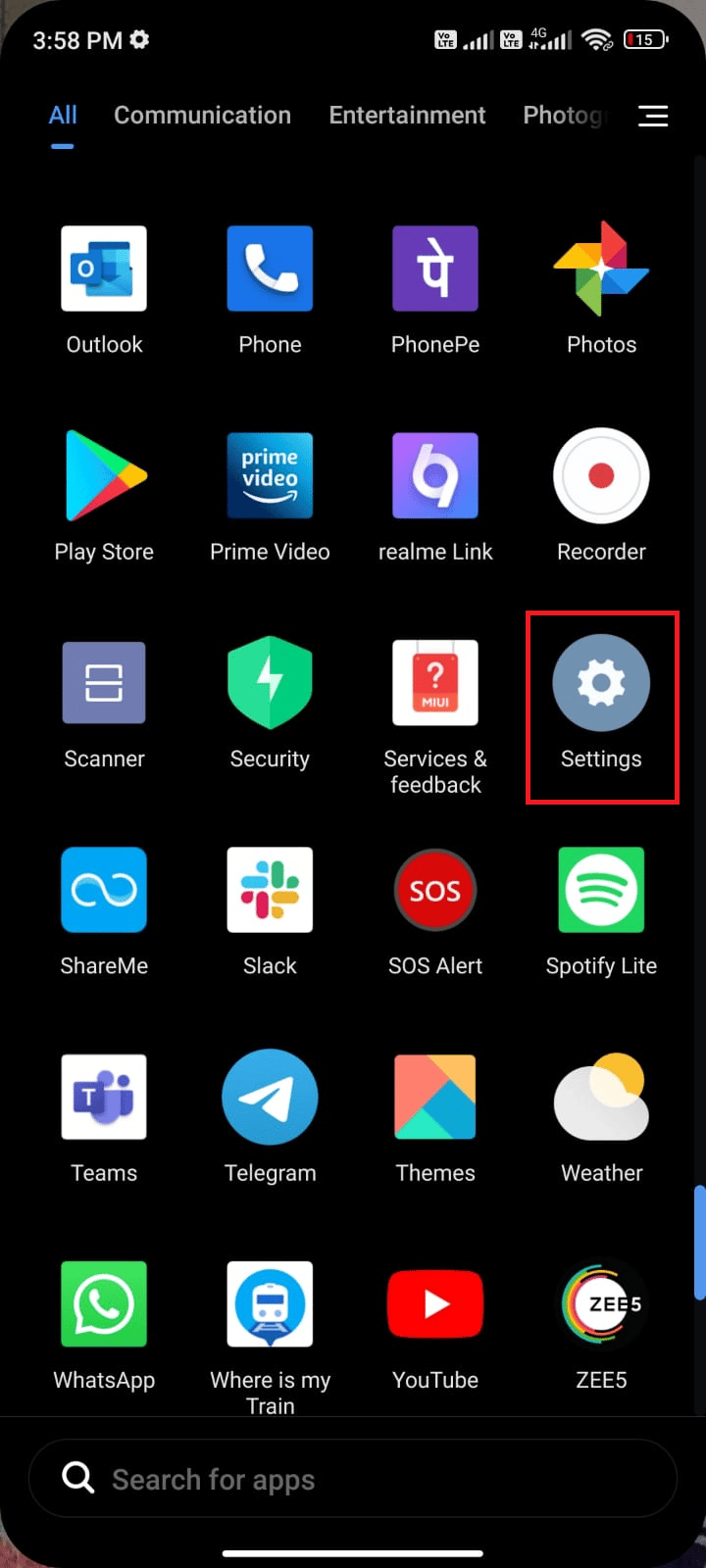 홈 화면으로 이동하여 설정 앱을 탭하세요. 오늘 Android에서 WhatsApp이 작동하지 않는 문제 수정