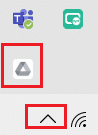 google drive icon in the taskbar
