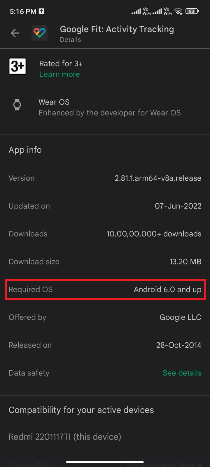 Для Google Fit требуется ОС Android 6.0 или более поздней версии. Если этот критерий не соответствует, вы не сможете использовать функцию синхронизации приключений Pokémon Go.