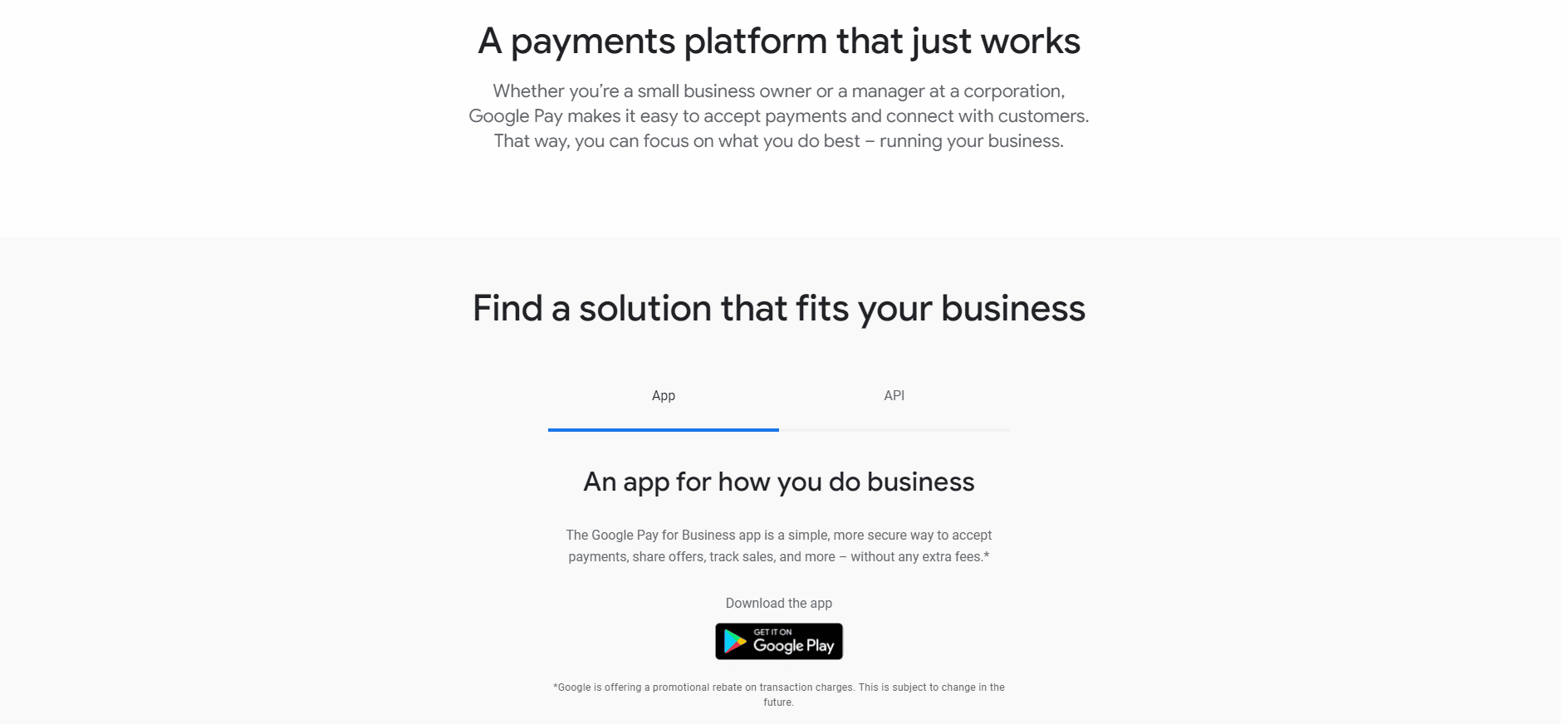 google pay business page
