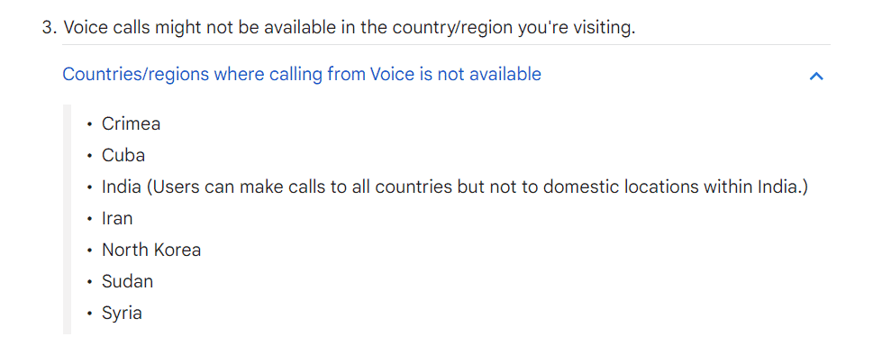 Google Voice Help page. Fix Google Voice We Could Not Complete Your Call