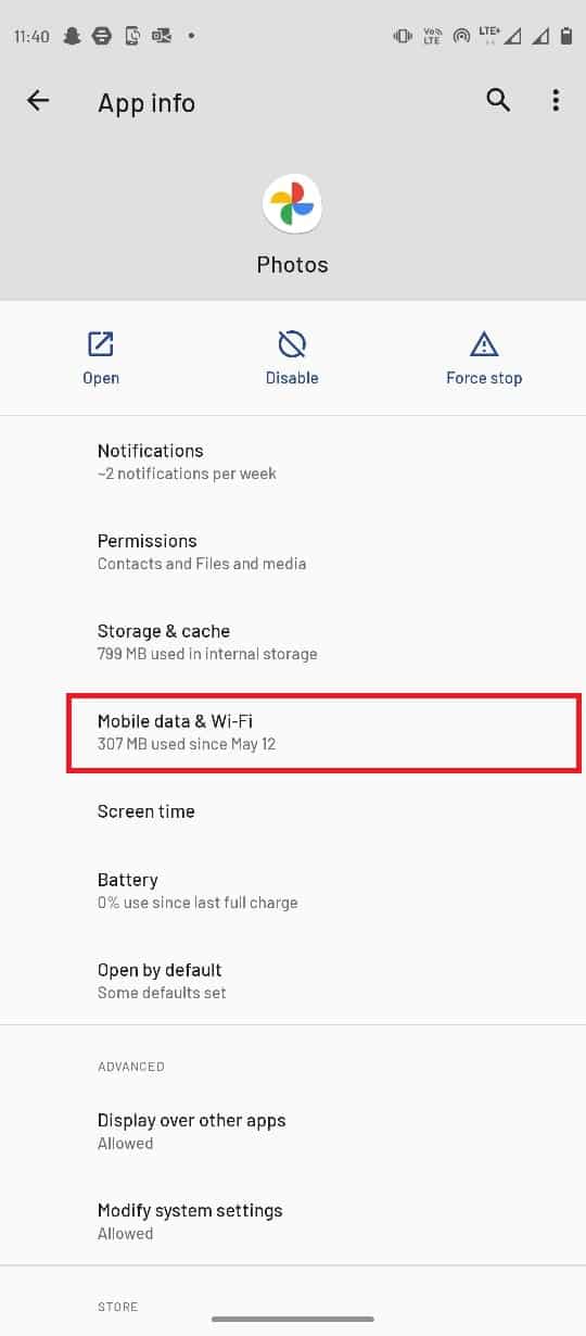 Here select Mobile data and WiFi. Fix Google Photos Unable to Save Changes