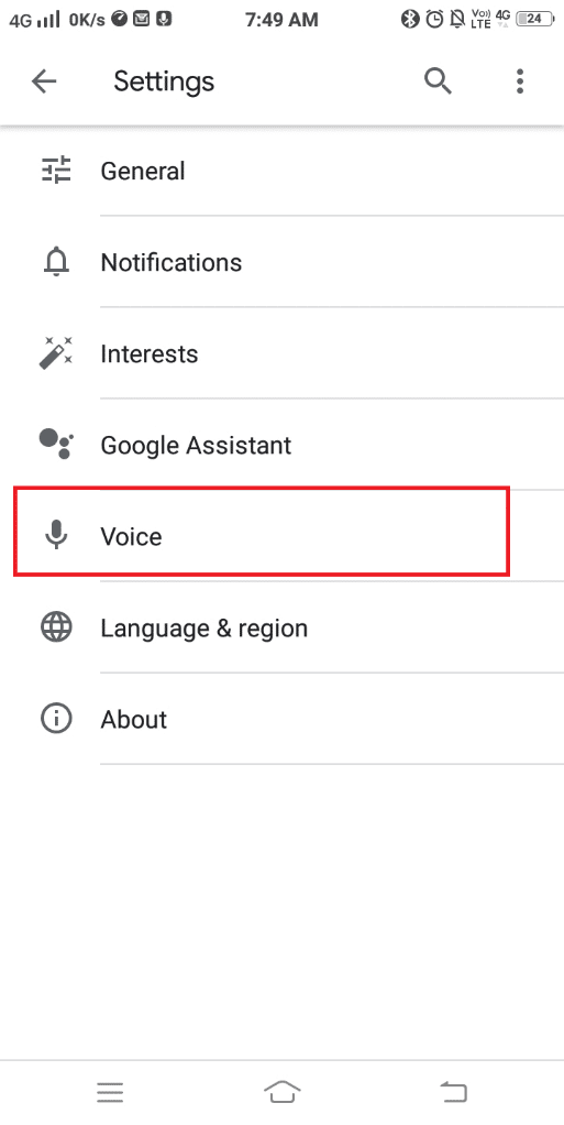 Here, tap on Voice. How to Turn Off OK Google