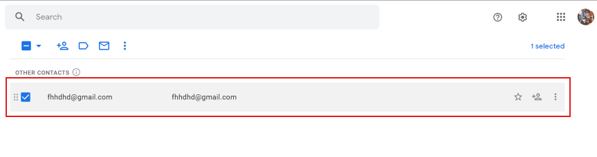 Hover over the email address you want to delete and click on the box icon.