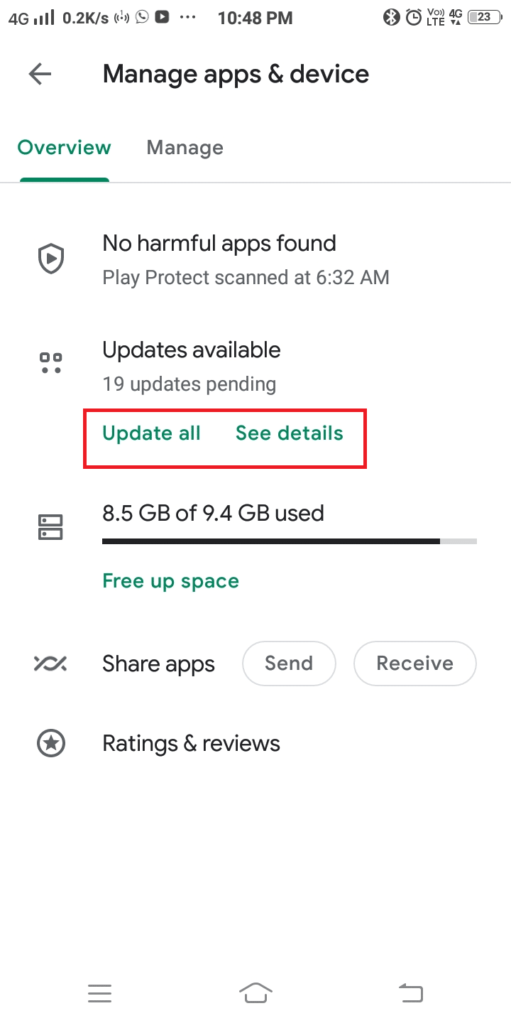 If you are looking to update specific apps, tap on See details next to Update all | How to Fix Unfortunately, IMS Service has stopped on Android?
