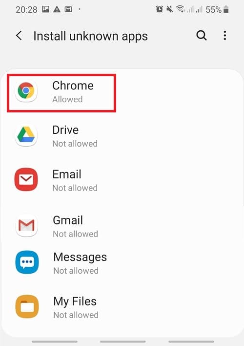 For example you want to download from Chrome you will have to click on the Chrome icon.