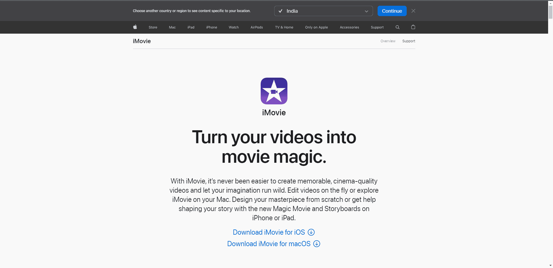 iMovie App Store download page. Best Free Video Cutter Apps