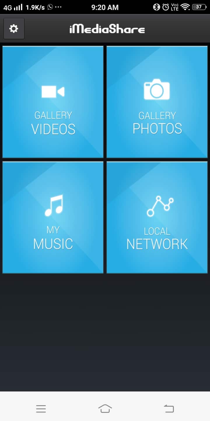 In the Home page of iMediaShare application, tap GALLERY VIDEOS | How to Cast to Xbox One from your Android Phone