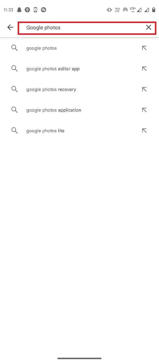 In the search bar type Google Photos. Fix Google Photos Unable to Save Changes