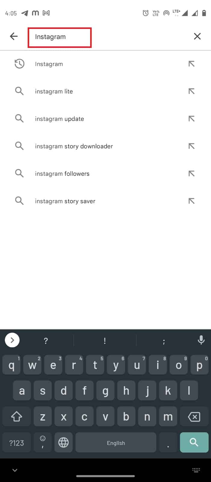 In the search bar type Instagram. Fix Instagram Feedback Required Login Error