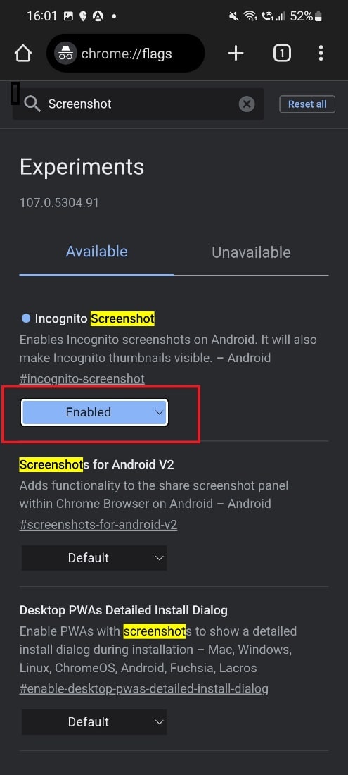 incognio enabled. Fix Can’t Take Screenshot Due to Security Policy