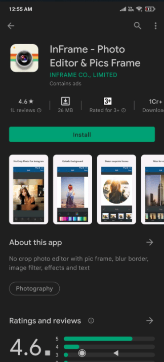 InFrame. Best Photo Collage App for Android