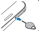 Insert this tool inside the small hole present at the top of the device | Remove SIM card from Galaxy S6