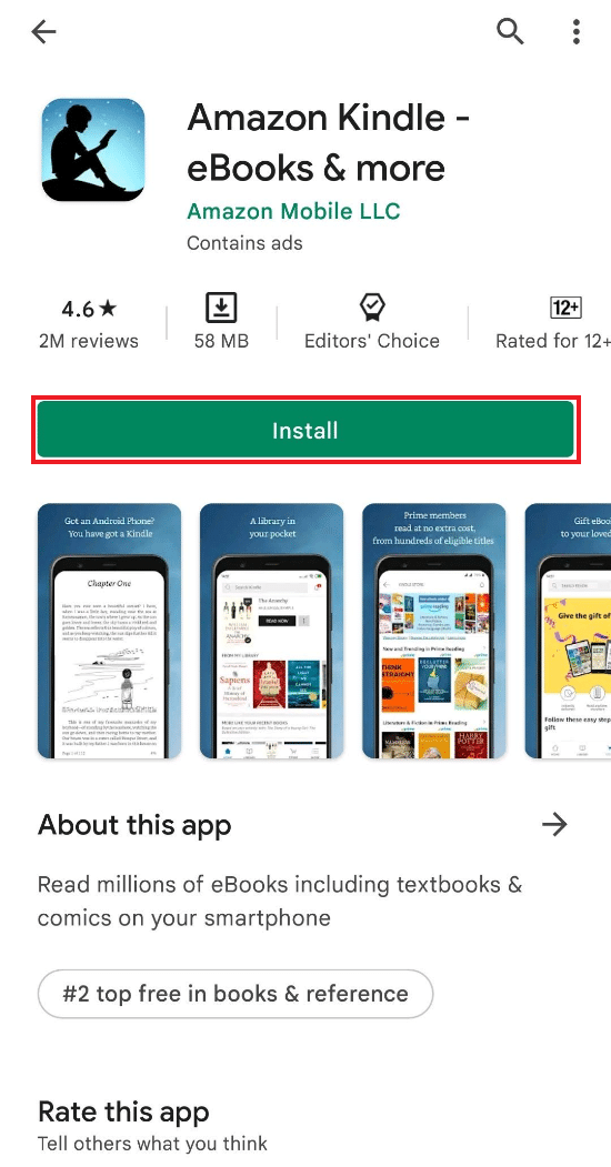 Установите приложение Kindle. Как открыть файлы MOBI на Android