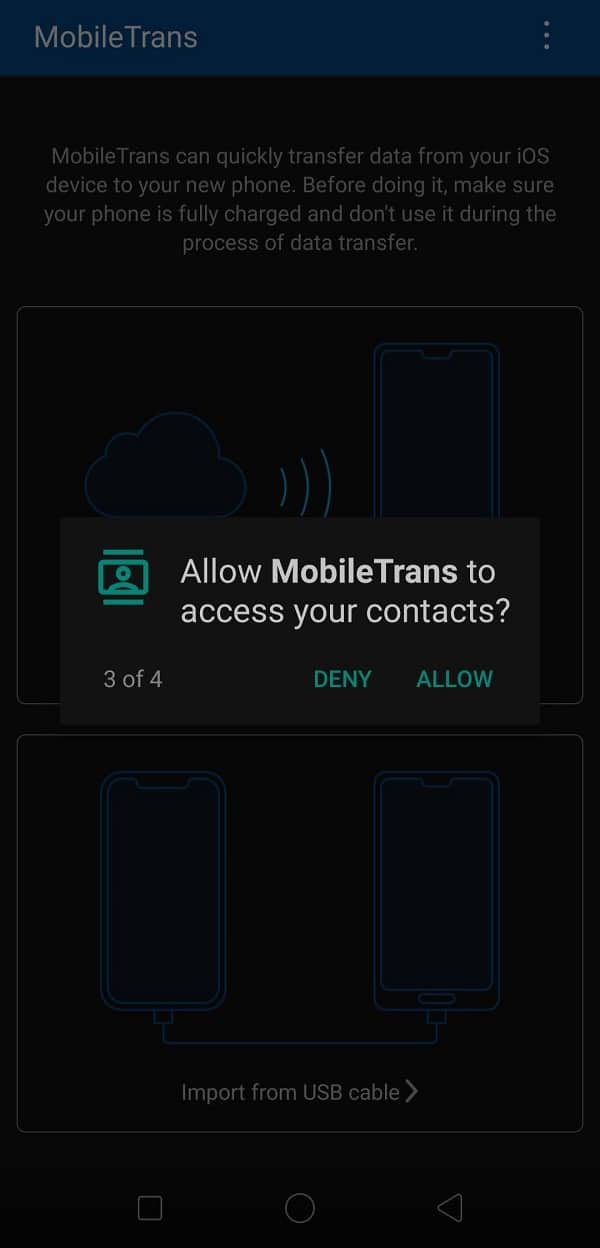 install third-party applications from the Google Play Store to transfer contacts to new phone