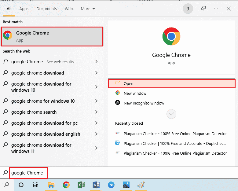 start Google Chrome-appen