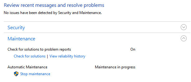 let System Maintenance run