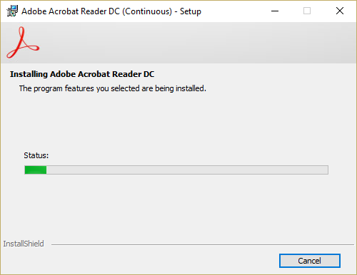 let the Adobe Acrobat Reader Repair process run