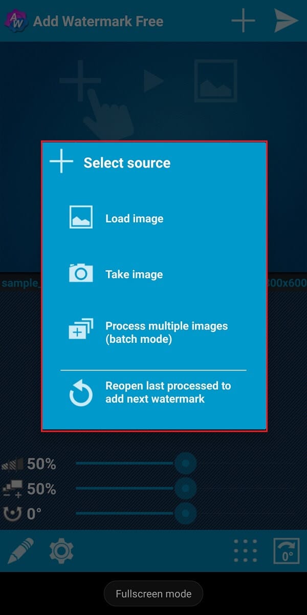 load the image from your gallery, take a photo, or process multiple images.