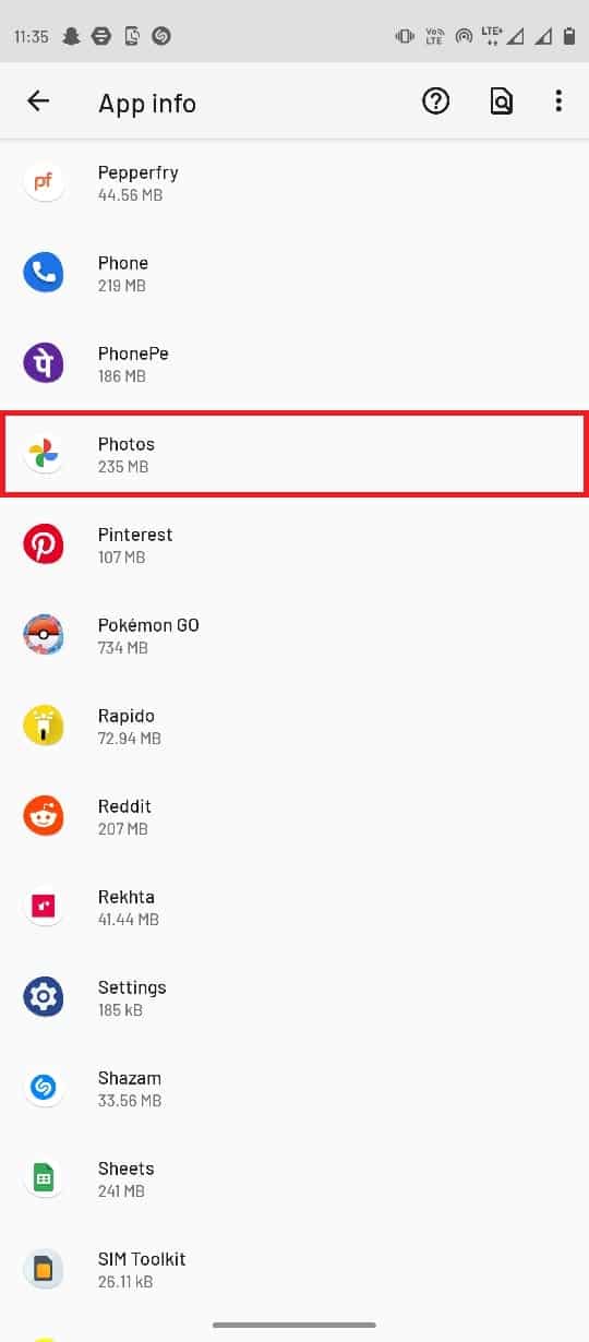 Locate the Photos app. Fix Google Photos Unable to Save Changes