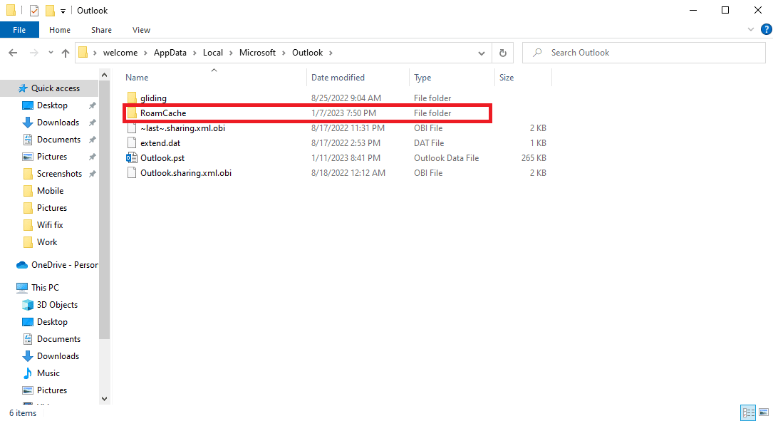 locate the RoamCache folder. Fix Outlook AutoComplete Not Working Correctly