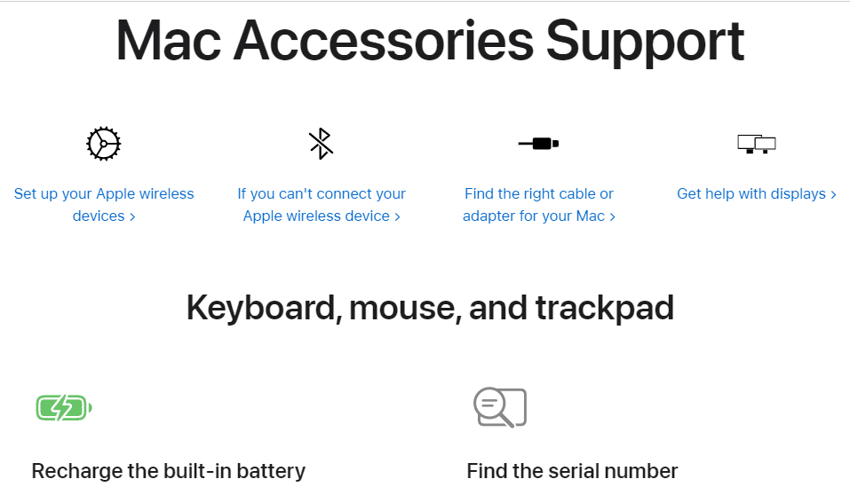 Web podpory pre Mac