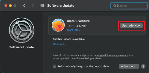 macOS - Oppdater nå eller oppgrader nå