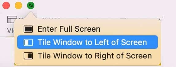 Tile window to left or right of screen