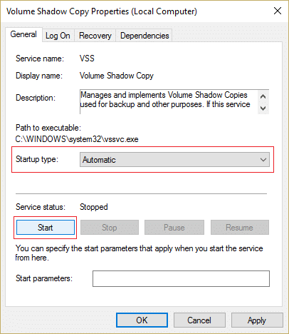 make sure services are running or else click Run and set startup type to automatic