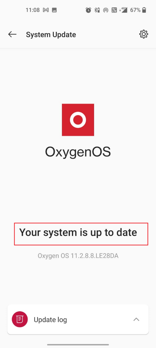 make sure you receive Your system is up to date prompt on the screen.