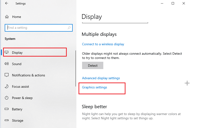 click on Graphics settings