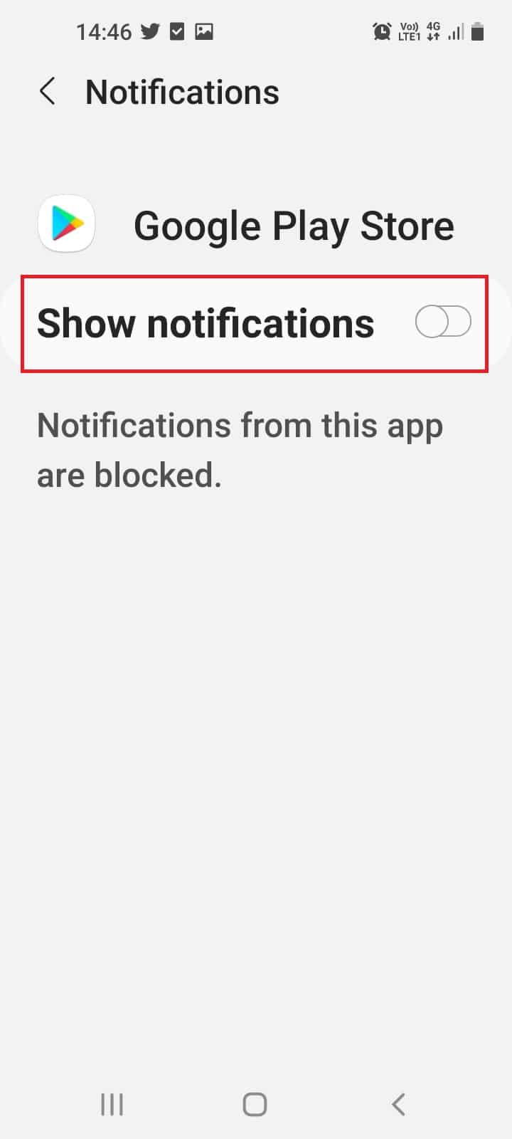 notifications off google play store