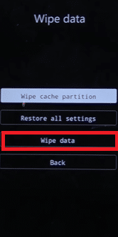 Now, again tap on Wipe data How to Fix Unfortunately, IMS Service has stopped on Android?