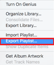Now, click on Export Playlist…| How to Transfer Playlist from iPhone to iTunes