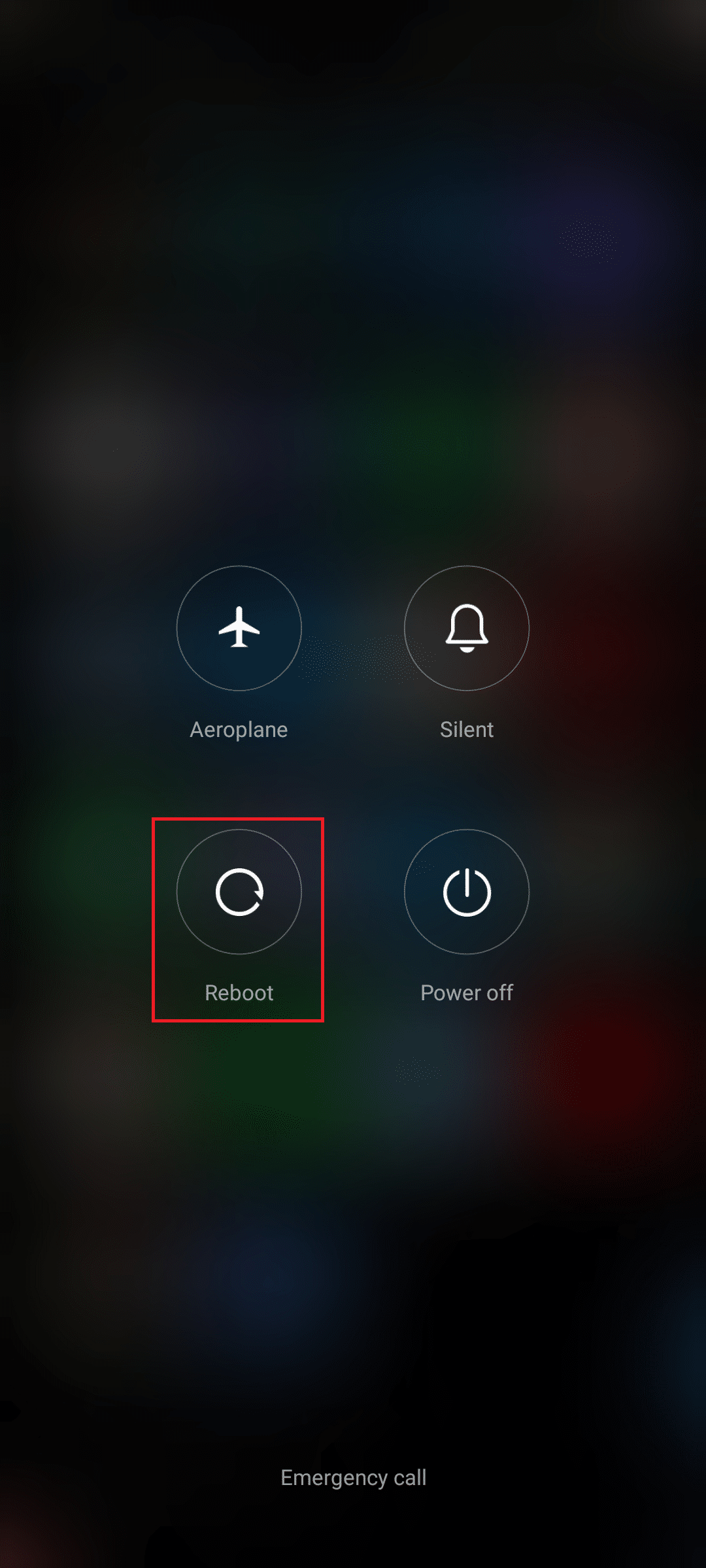 select Reboot option