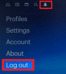 Now, select the Log out option as highlighted in the below picture. Here, confirm to log out from your Hulu account.