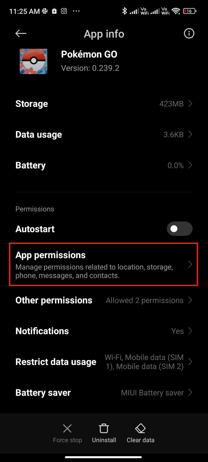 Now, tap App permissions