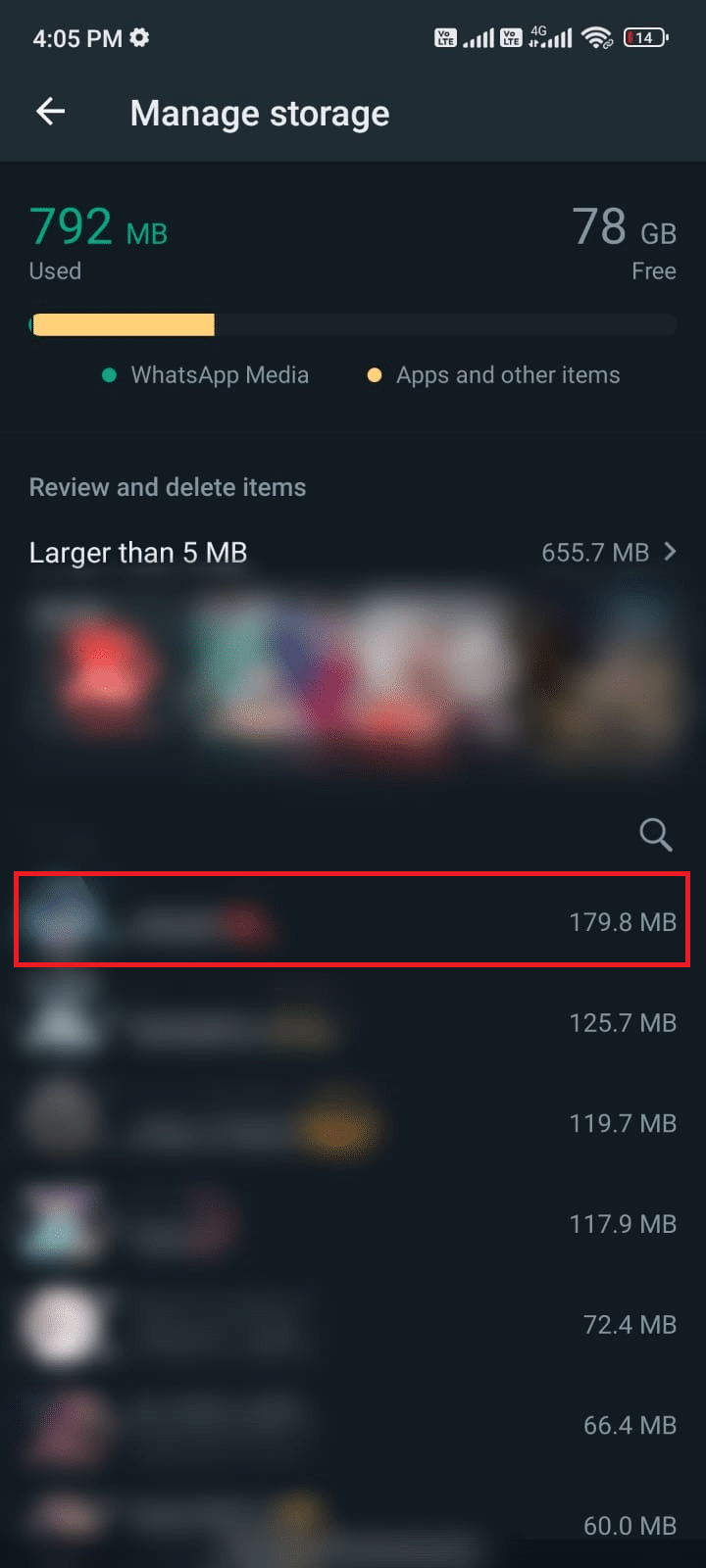 select the chat