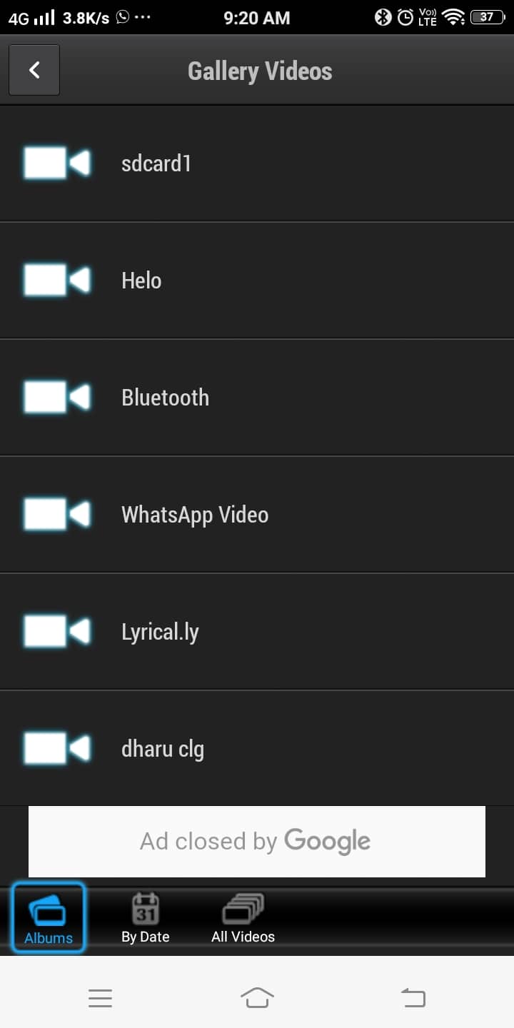 Now, tap your video from the listed menu to be streamed directly from your Android device.