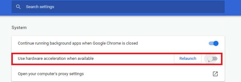 Now, toggle OFF the setting, Use hardware acceleration when available. Twitter videos not playing