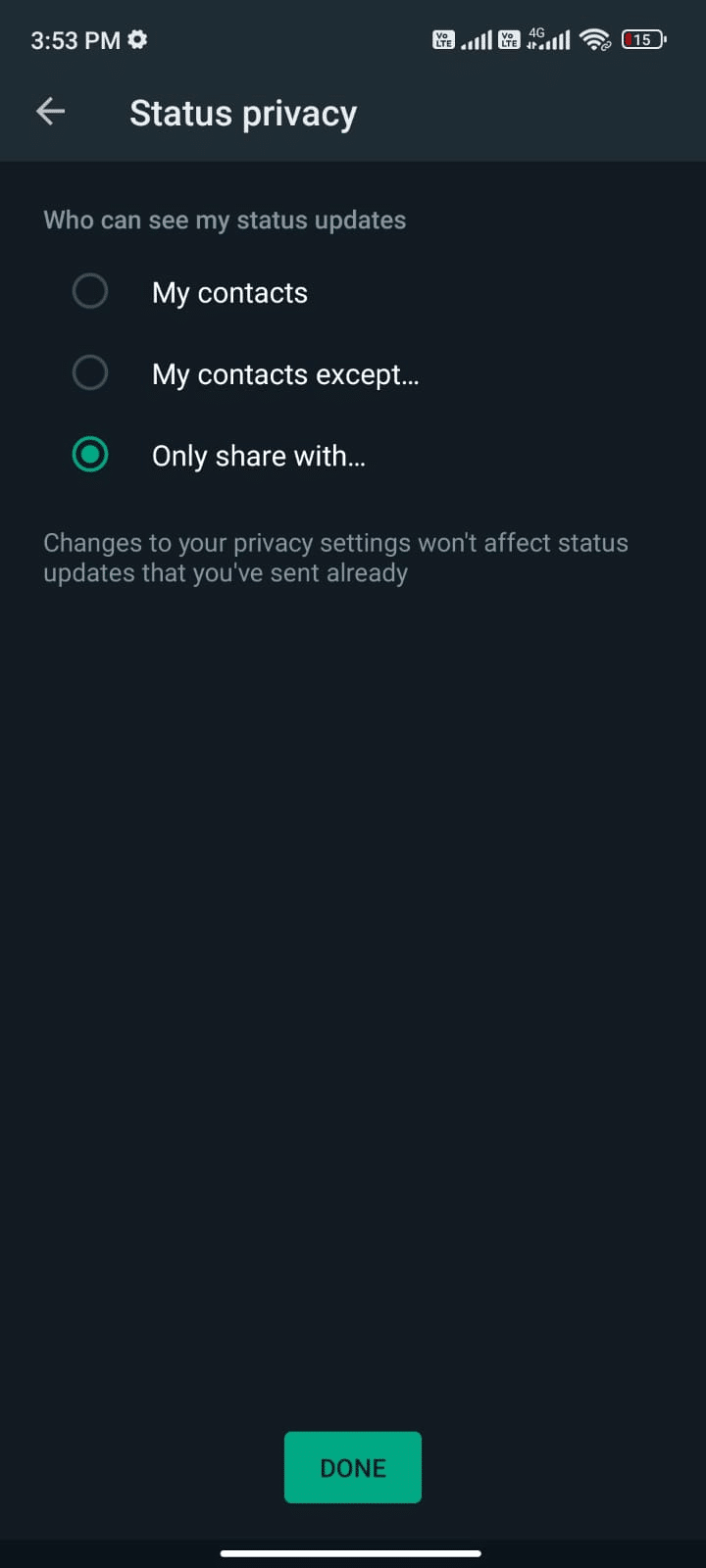 Now you will see the three options