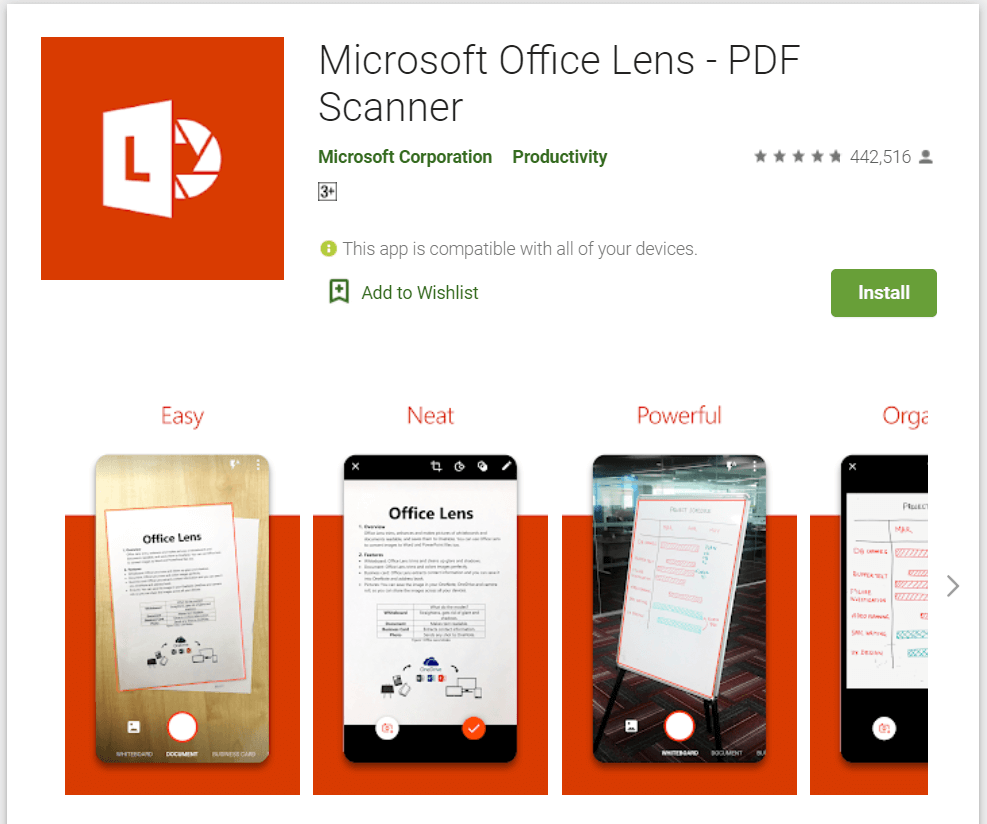 lentila Microsoft Office