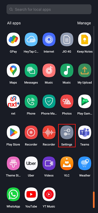 On your Android phone, go to Settings