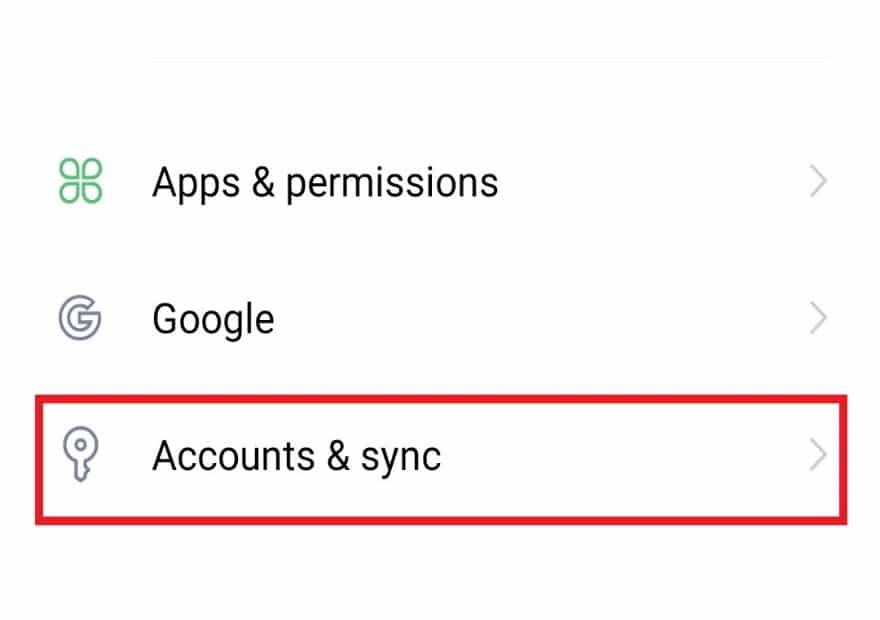 Open Accounts and sync. Fix System UI has Stopped Black Screen on Android