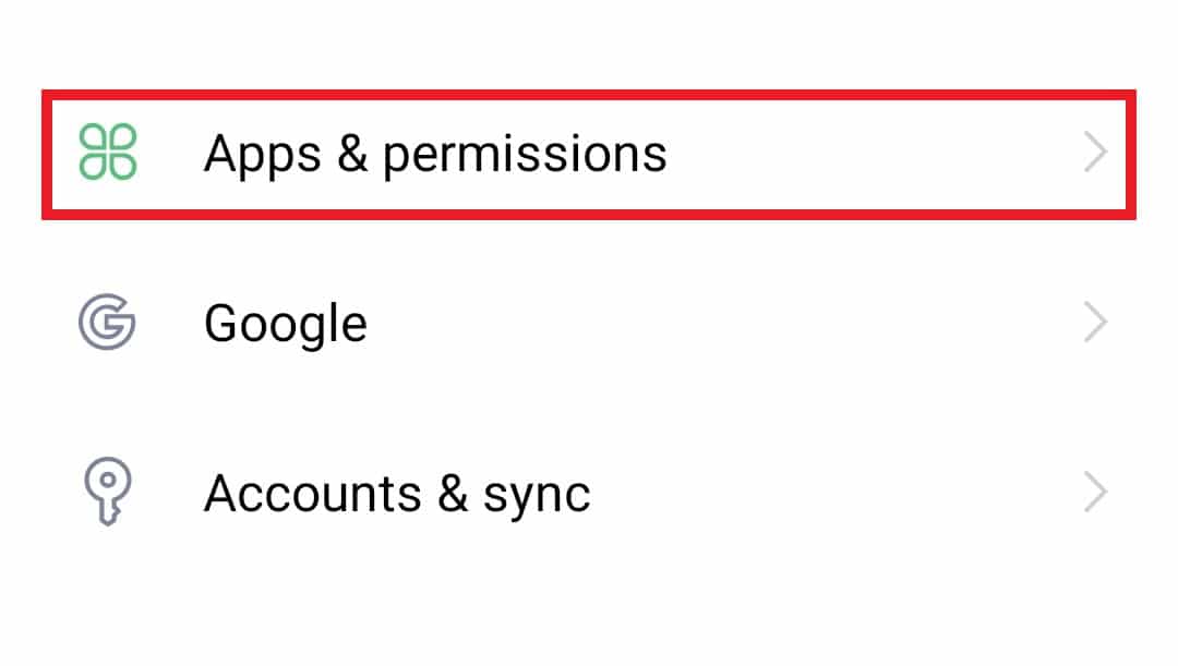 Open Apps & permissions