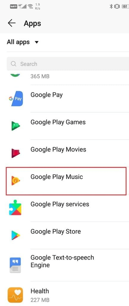 Open Google Play Music. Fix Google Music Playback Error on Android