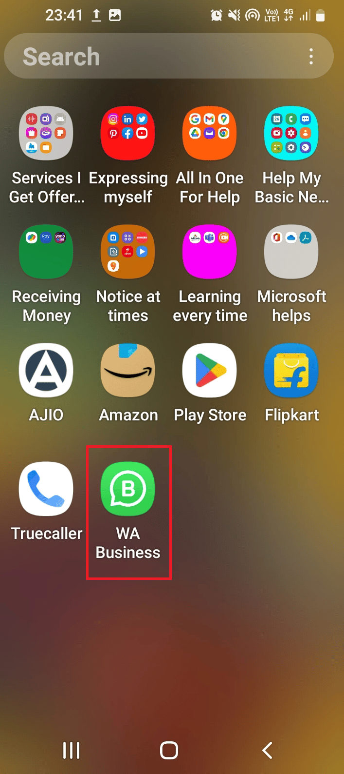 Open the home menu and tap on WhatsApp
