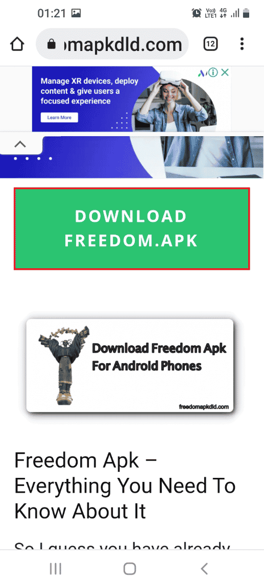 Open the official website of the Freedom APK and tap on the DOWNLOAD FREEDOM.APK button. How to Hack Any Game on Android