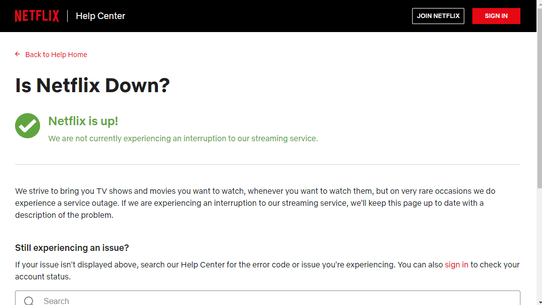 Open the official website to check the server status